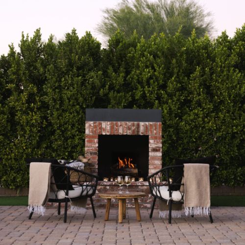 Front yard firepit with seating