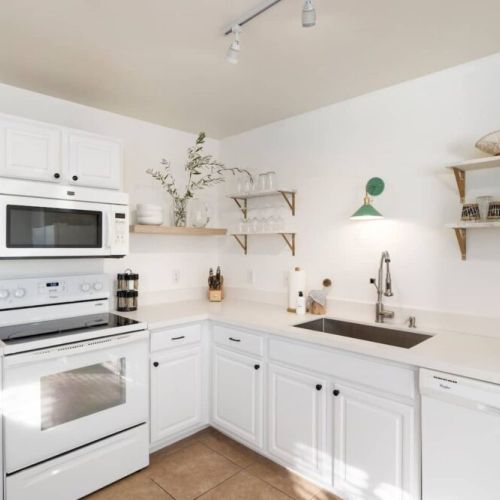 Light and bright designer kitchen.