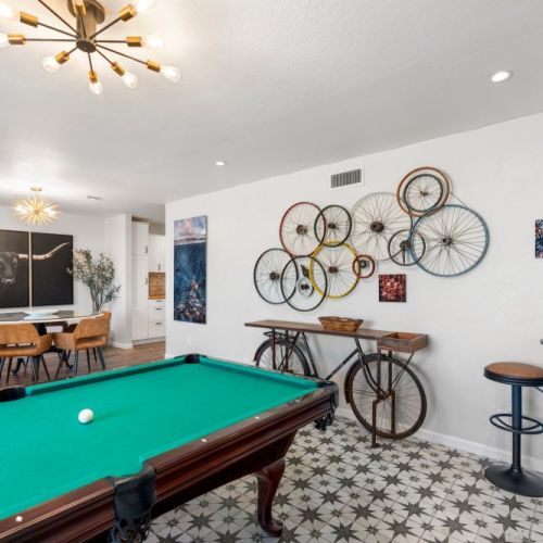 Pool and pub table seating for fun evenings at home