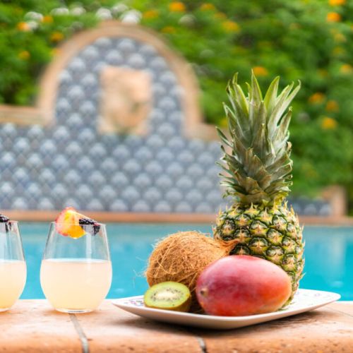 Relax in our Pool floats or under the in-pool umbrella