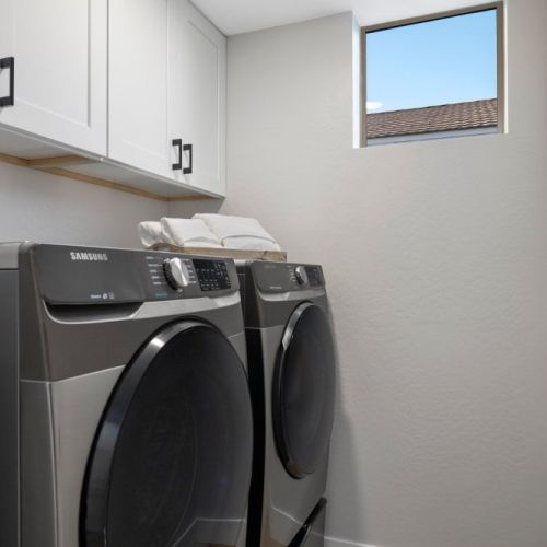Full Size Washer and Dryer with supplies