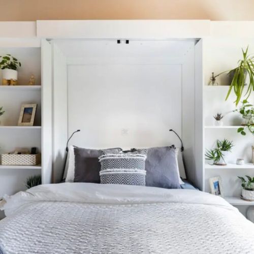 Bedroom 3: queen murphy bed with desk + TV