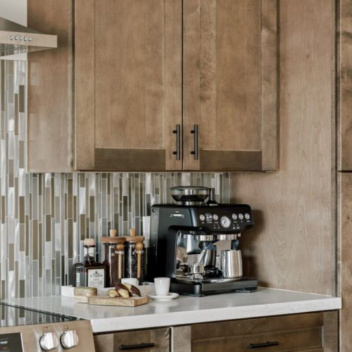 Coffee bar with Breville Espresso Machine, Drip, and Nespresso