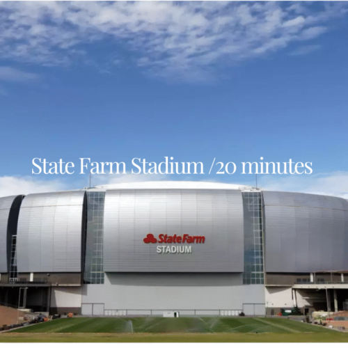 A short drive to the State Farm Stadium