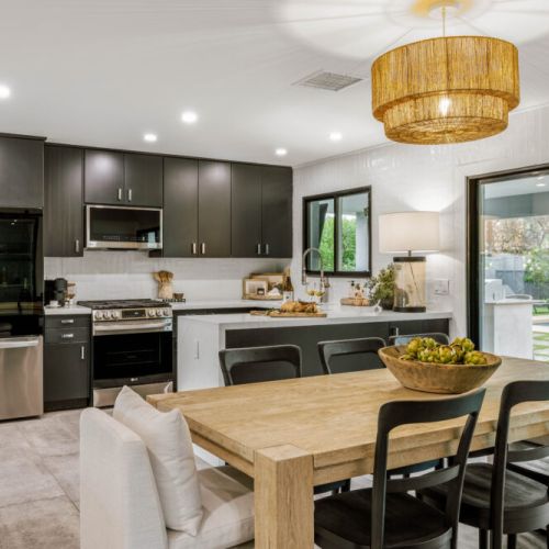 Fully stocked with everything you need for cooking or cocktail hour.