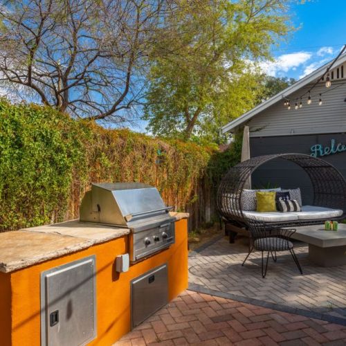 The casita has its own grill and private entrance