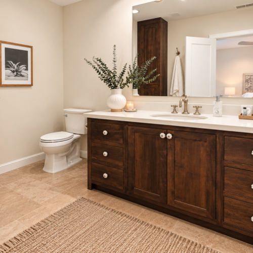 Master bathroom with walk in shower