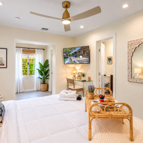 Master Retreat with ensuite, work space and access to the private hot tub.