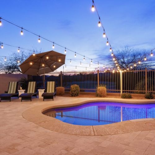 Evenings by the pool are magical