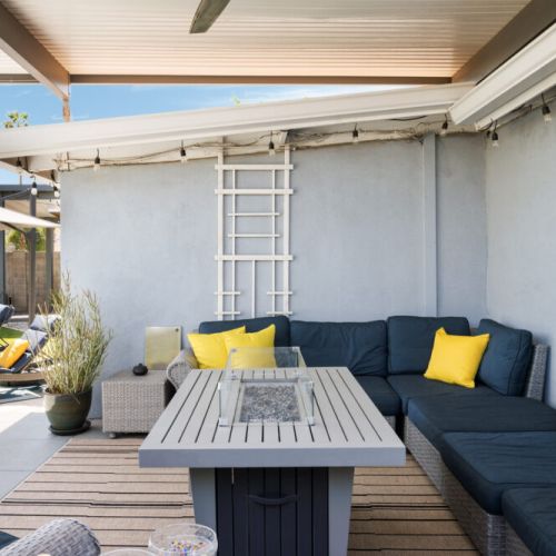 Evening magic awaits around our dual fire pits with comfortable seating for the whole group.