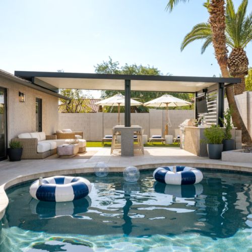Something for everyone in this backyard- Floaties included ;)