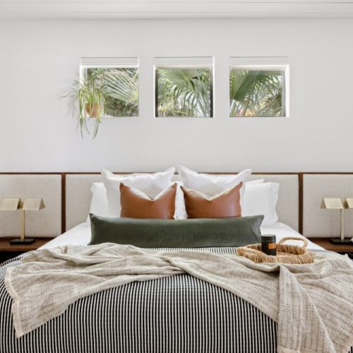 Living plants scattered throughout- including the master bedroom