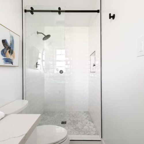 Second master bathroom with walk-in shower