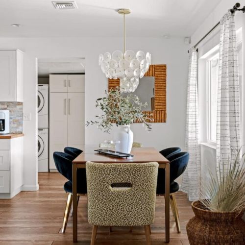 Kitchen Dining Table overlooking the pool area