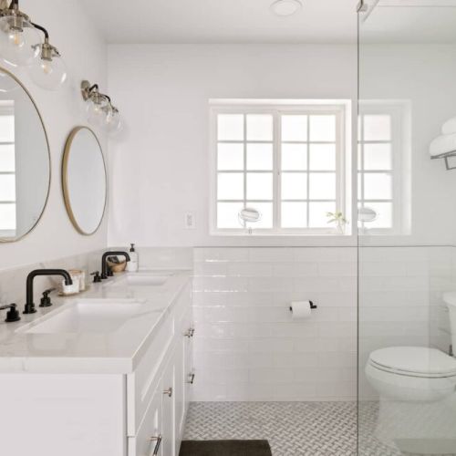 Master bathroom with walk-in shower