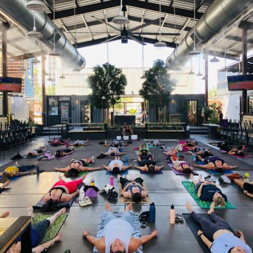 Yoga & Sound Meditation at The Churchill.  We love the sense of community.