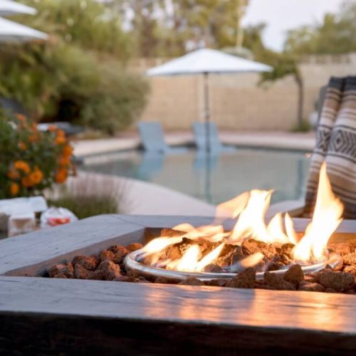 Cozy up by the firepit