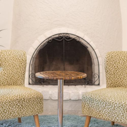 Classic beehive fireplace for chilly evenings