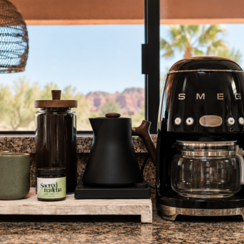 We take our coffee seriously, SMEG, fellow kettle and complimentary teas and coffee.