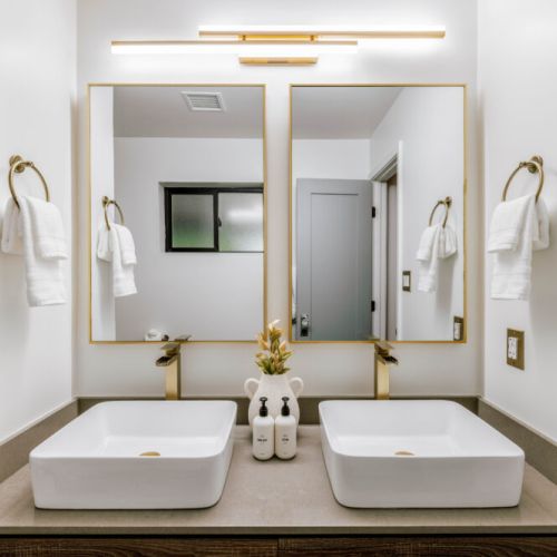 Double sink in the master bathroom- ideal for his and hers.