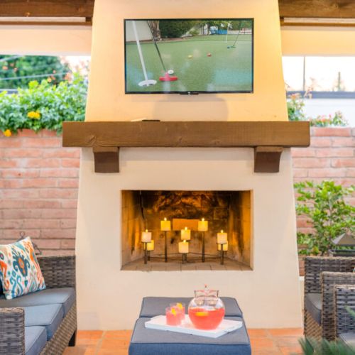 Enjoy the Ramada with plenty of seating and 55-inch smart TV