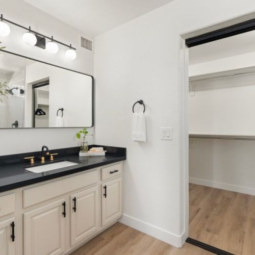 Master bath with walk in closet