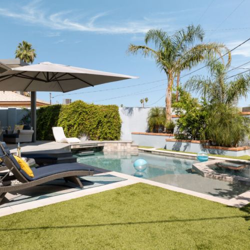 Dive into luxury! Heated pool with innovative swim machine and UV/Ozone sanitization for crystal clear water.