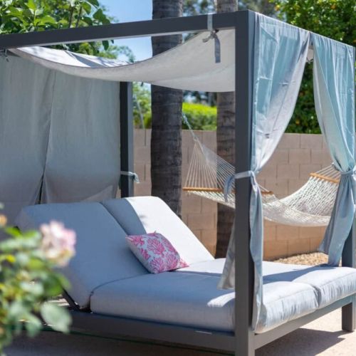 Lounge on the cozy day bed with a drink in hand