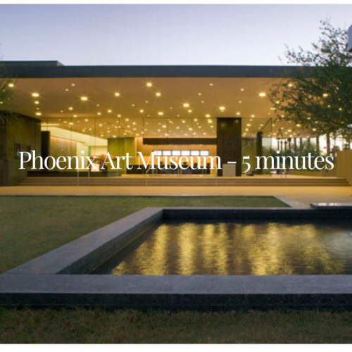 Conveniently located and a short walk away to the Phoenix art museum