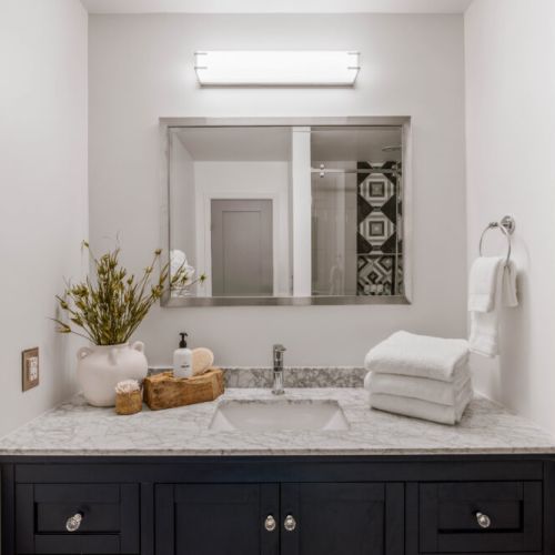 Bathrooms include towels, hand soap, shampoo, conditioner, and body wash- all eco-friendly products