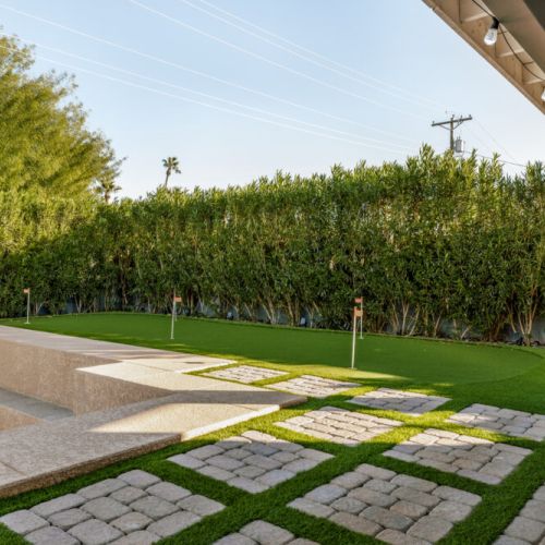 Mini golf/putting green in the backyard