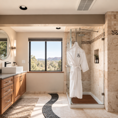 Walk in shower with multiple jets
