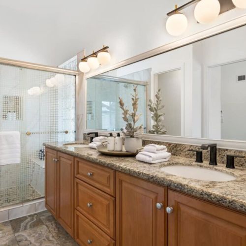 Master bathroom with walk-in shower