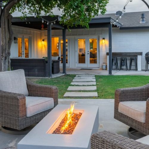 Cozy firepit for chilly evenings