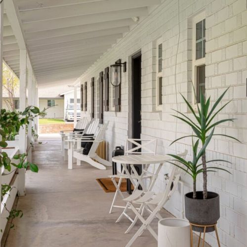 Front patio with ample seating
